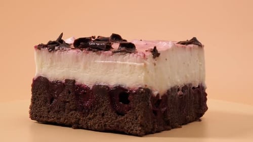 Delicious Chocolate Cherry Cake with Cream and Frosting