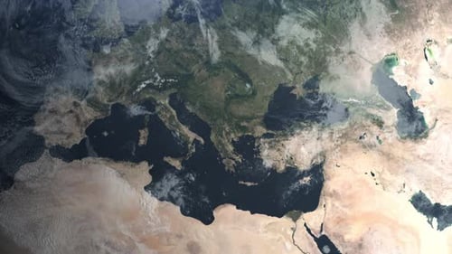Animated Earth Zoom to North Macedonia Flag