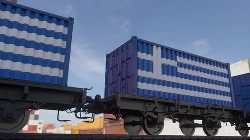 Containers with the Flag of Greece