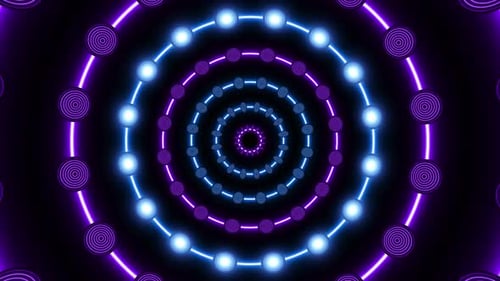 Abstract Neon Light Tunnel Animation