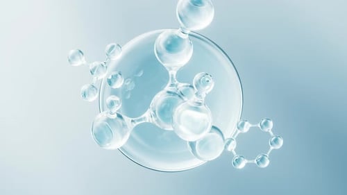 Animated Abstract Transparent Liquid Molecule Background Loop