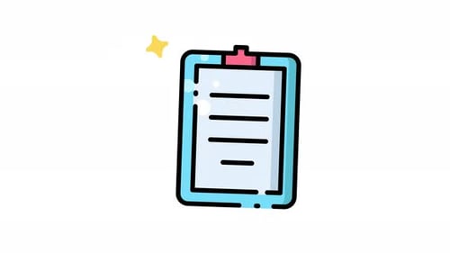 Animated Checklist Icon with Flat Design