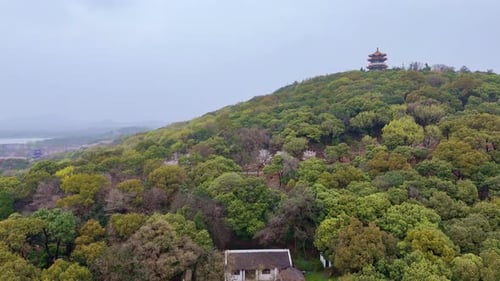 Aerial Park Beside Tai Lake in Wuxi City
