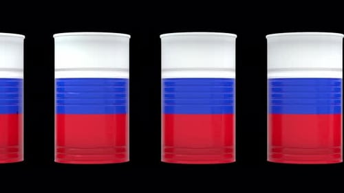 Russian Oil Barrels Front Angle 1 Black Background
