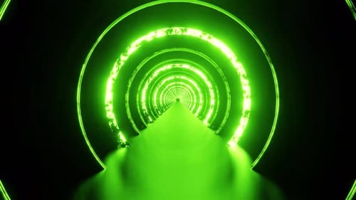Green Acid Ring Tunnel Vj Loop Background 4K