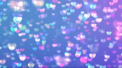 Floating Bokeh Hearts Abstract Background Loop