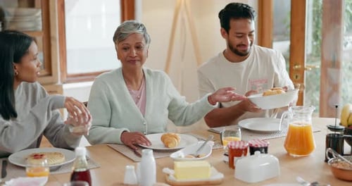 People Enjoying Brunch at Home Together