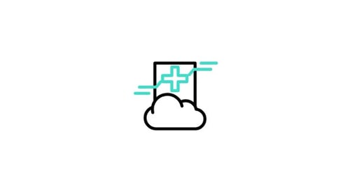 Minimalist Animated Medical Cross and Cloud Icon