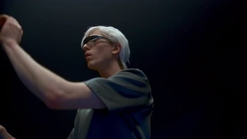 Vr Gamer Playing Augmented Reality in Dark Room Closeup