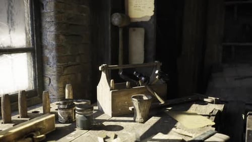 Wellstructured Workshop Scene Featuring Measuring Devices and Small Components