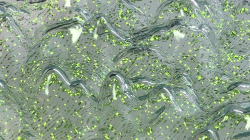 Grid landscape with connected dots. Data and futuristic technology abstract background Seamless loop