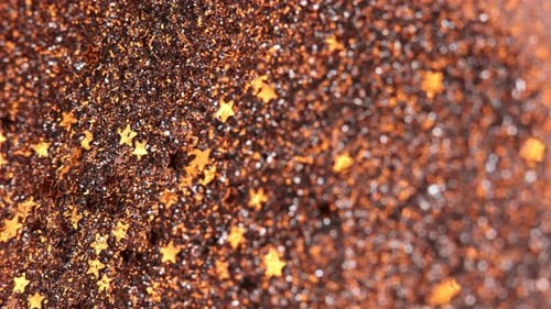 Copper Star Glitter Shimmering Confetti Background