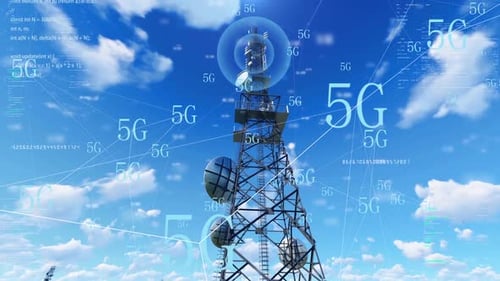 Station de base 5G diffusant des signaux sans fil à haut débit
