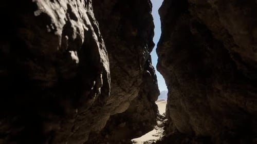 A Narrow Passage Between Two Large Rocks