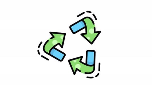 Green Animated Recycling Icon Loop for Environmental Projects