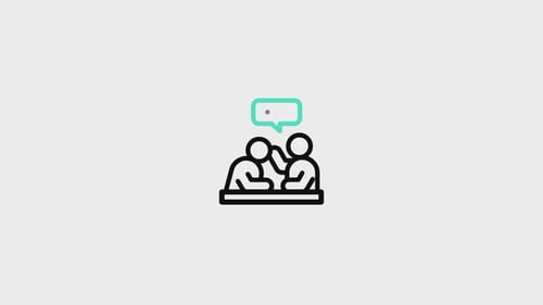 Animated Flat Design Icon of Two People Talking