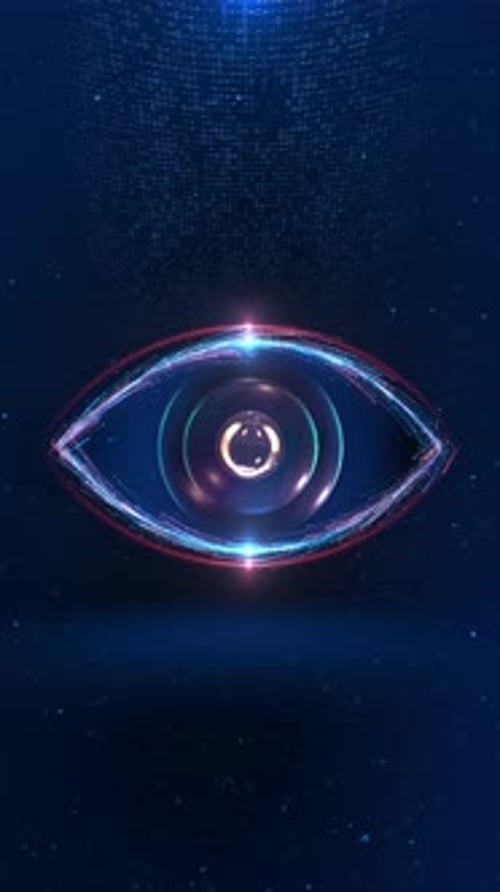 Cyber Eye Data Vision Background Hightech Eye Shape Digital Code Particles Artificial Intelligence