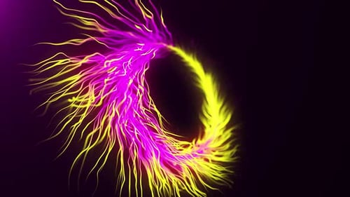 Glowing Neon Fluid Particle Swirl Vortex
