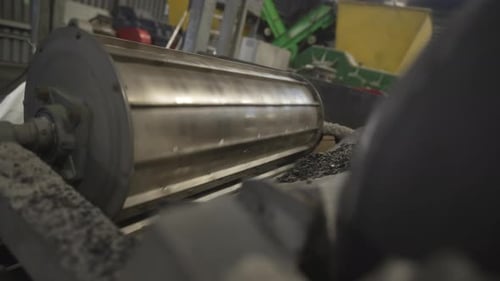 Factory Machine Sorting Materials on Conveyor Belt