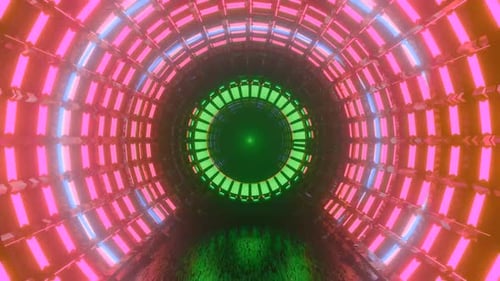 Striking Funky Pop Colored Rush Tunnel