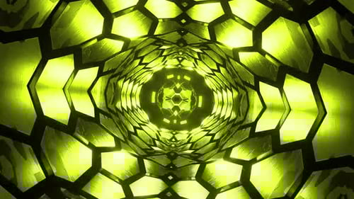 Green kaleidoscope pattern rotates