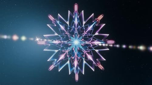 À la découverte de la beauté époustouflante d'une formation de flocon de neige rayonnante dans un univers cosmique