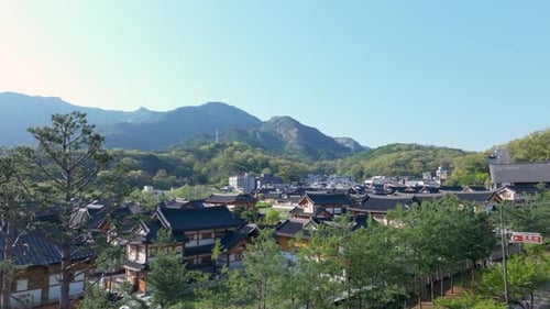 Vista aérea da vila de Eunpyeong Hanok