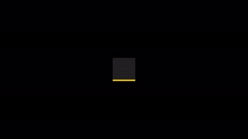 Synergy Collection: Opening animation of a square element from top to bottom in center over a black