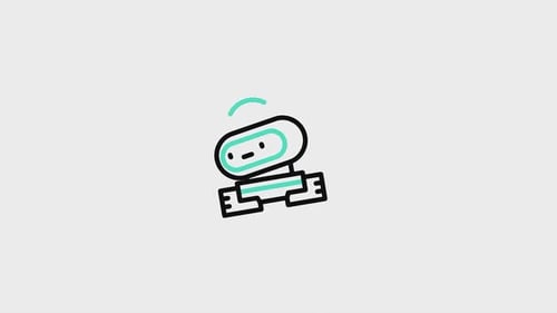 Flat Design Animated Robot Icon