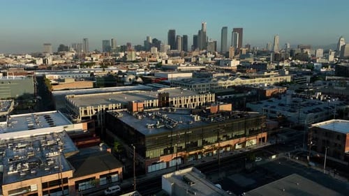 Aerial of the downtown Los Angeles skyline