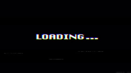 Pixelated Glitch Loading Text Animation