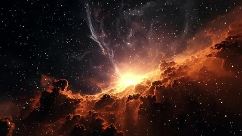 Abstract Cosmic Nebula Animation with Radiant Starfield Background