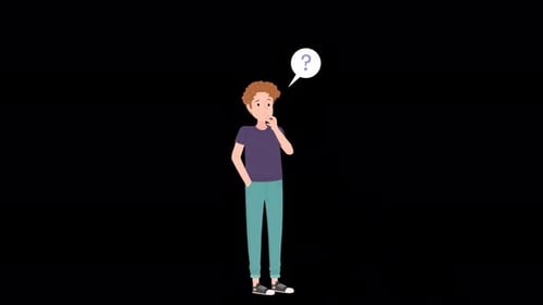 A Boy With a Question in His Head Alpha Channel 4K