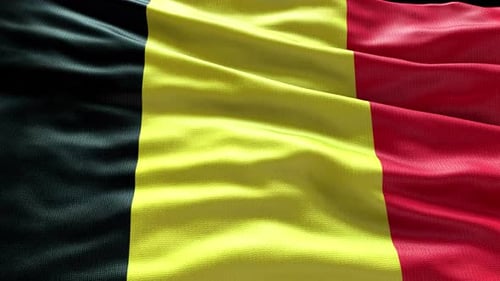 Waving Belgium Flag Animation Seamless Loop