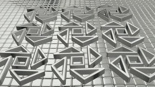 Floating Background with Silver Cubes, Unique Design, Reflection, 3D Render, Exclusive, Shapes