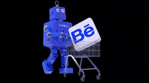 Robot de dessin animé rétro Shoping Behance