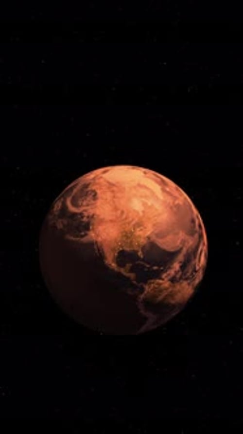 Global Warming Concept Zoom In on Earth Animation Vertical Video