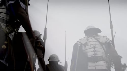 Armored Figures Standing with Spears and Shields