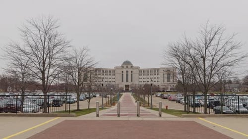 Michigan Hall of Justice and State Supreme Court Building in Lansing, Michigan.