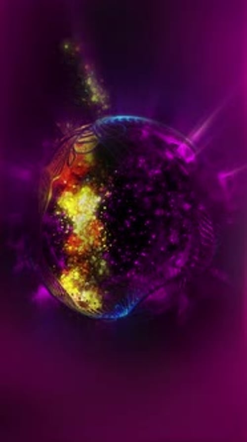 Futuristic Abstract Energy Sphere with Glowing Particles