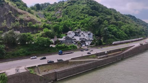 The Town Of Kaub On The Rhine Coast, Germany