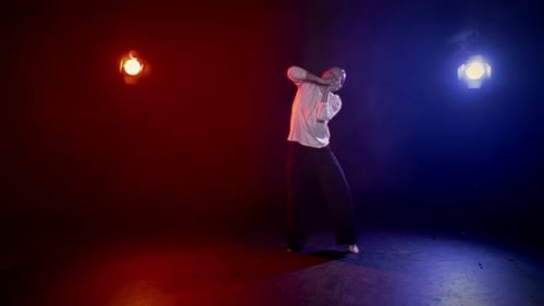 Woman Dancing Barefoot with Graceful Movements