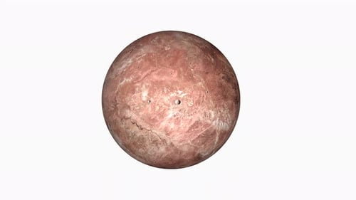 Spinning MAKEMAKE planet sphere from white background, Video animation of the planet MAKEMAKE, 2248
