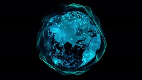 Futuristic Digital Earth Globe Network Technology Animation