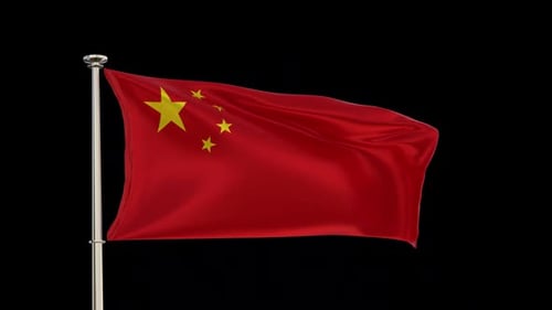Realistic Waving China Flag Animation