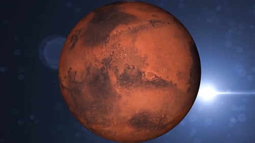 Mars planet animation in space. 2990