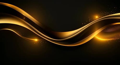 Golden Fluid Waves Abstract Motion Background