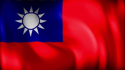 Realistic Seamless Loop of Waving Taiwan Flag