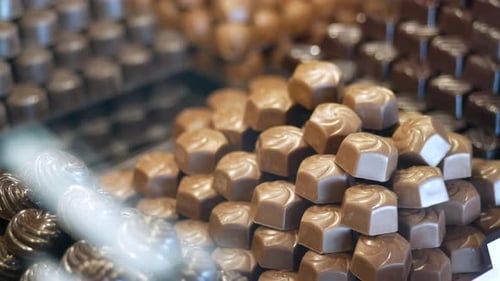 Dark Chocolate Candy Displaying at Shop