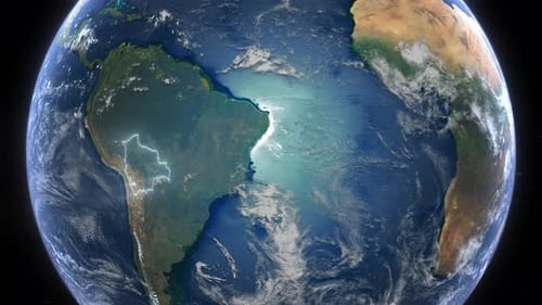 Realistic Earth Orbit and Zoom Glowing Borders Bolivia